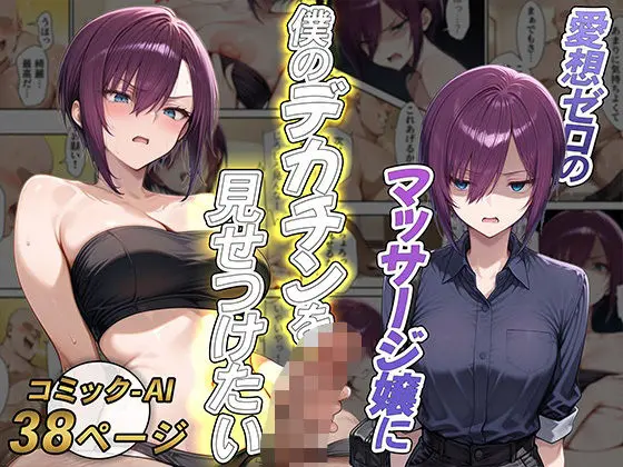 【エロ漫画】愛想ゼロのマッサージ嬢に僕のデカチンを見せつけたい[しらかばさん]